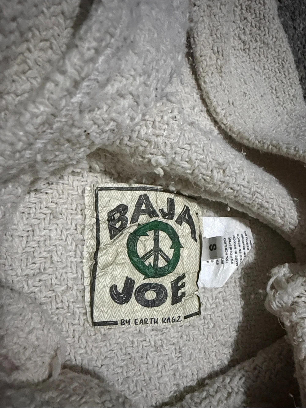 Greatful Dead Cozy Cream Hooded Sweater with Multicolor Bear Embroidery